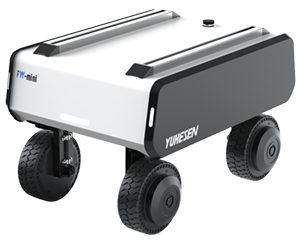 OMNI series fw-mini four wheel drive omnidirectional robot chassis.