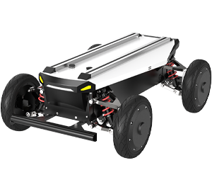 Ackermann series mk-mini steering chassis for outdoor UGV applications.